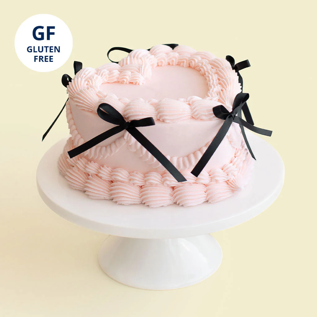 Gluten Free Heart Bow Cake